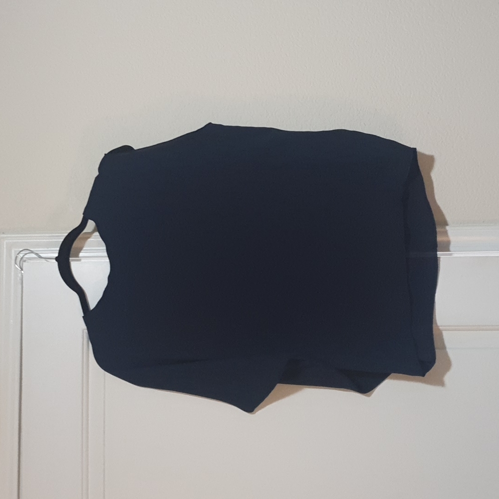 Asymmetrical navy blue blouse